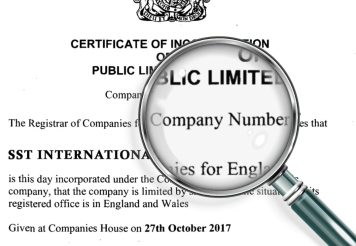 Company Registration Number nel Regno Unito